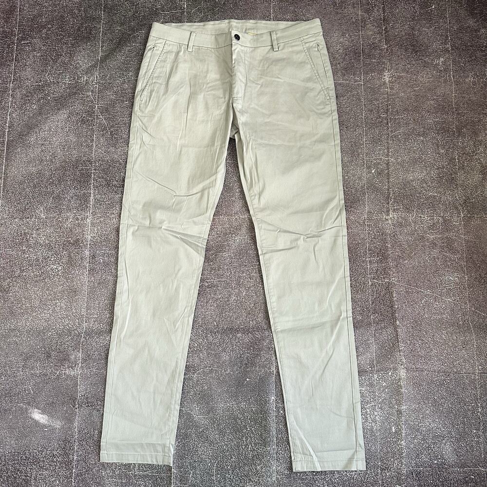 Men's Birddogs Stretch Khaki Slim Fit 5 Pocket Light Gray Chino Pants Sz 36 X 36